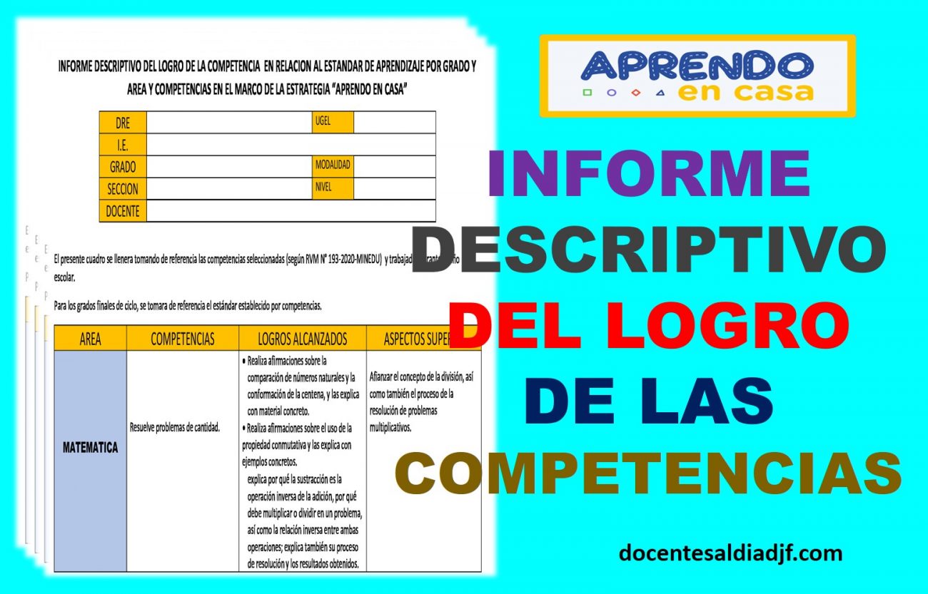 Informe descriptivo del logro de las competencias por área de Aprendo en Casa