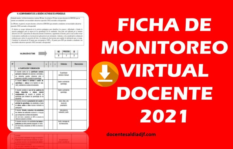 ficha de monitoreo virtual docente 2021