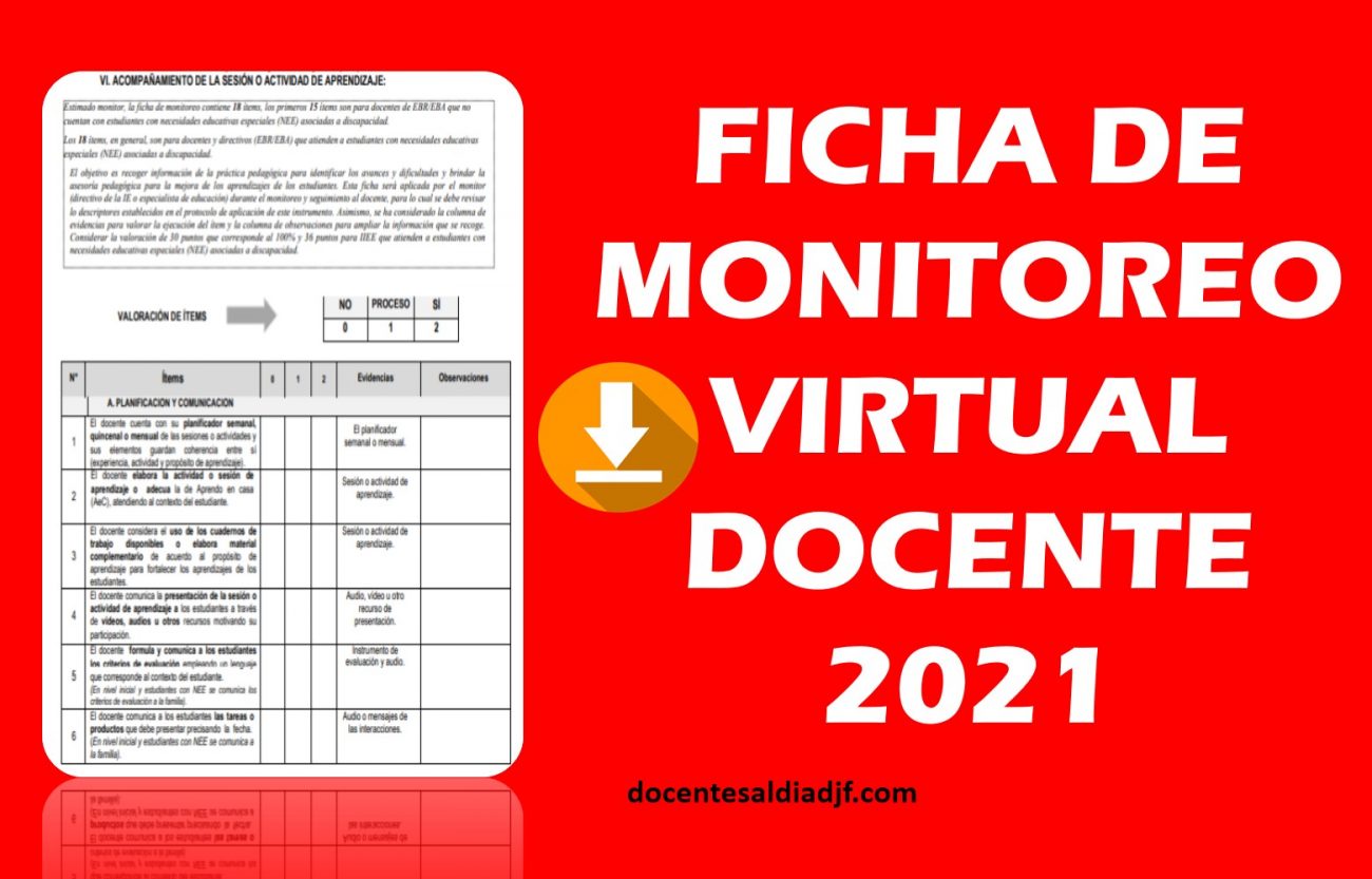ficha de monitoreo virtual docente 2021
