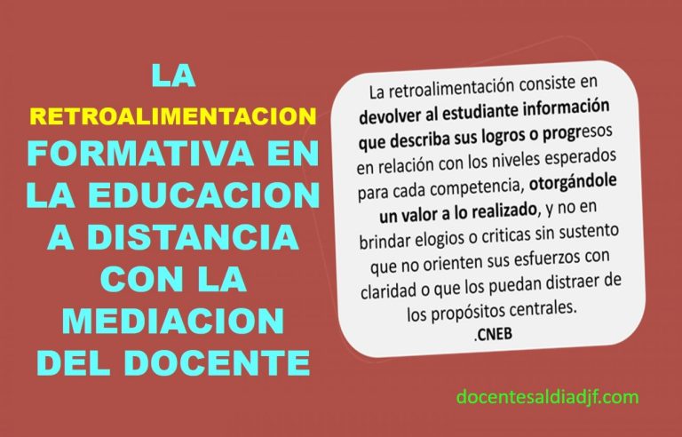La retroalimentacion formativa en la educación a distancia con la mediación del docente