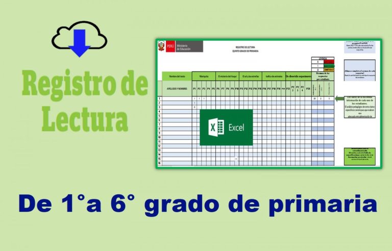 Registro del kit de evaluación diagnostica de lectura de 1° a 6° grado de primaria