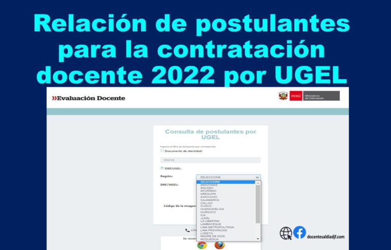 Consulta de postulantes por UGEL para la contratación docente 2022