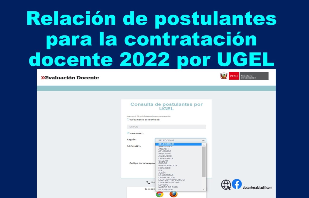 Consulta de postulantes por UGEL para la contratación docente 2022