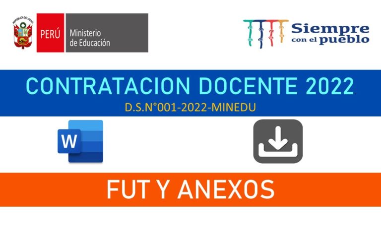FUT y anexos para la contratación docente 2022