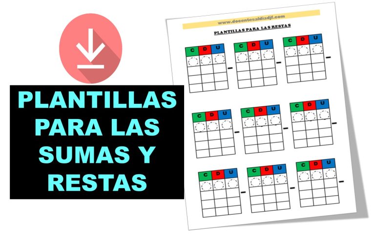 plantillas para las sumas y restas