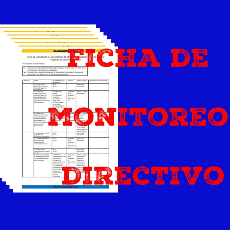 ficha de monitoreo al desempeño directivo