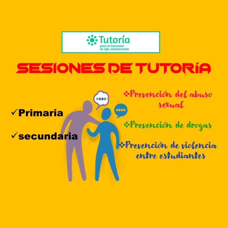 Sesiones de tutoría sobre prevención del abuso sexual, drogas y violencia entre estudiantes