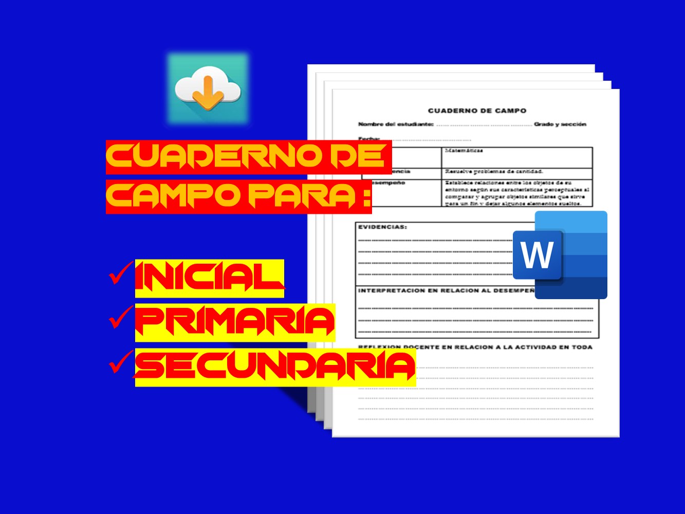 Cuaderno de campo para inicial primaria y secundaria