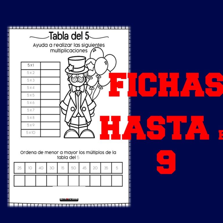 Fichas de la multiplicación hasta el 9