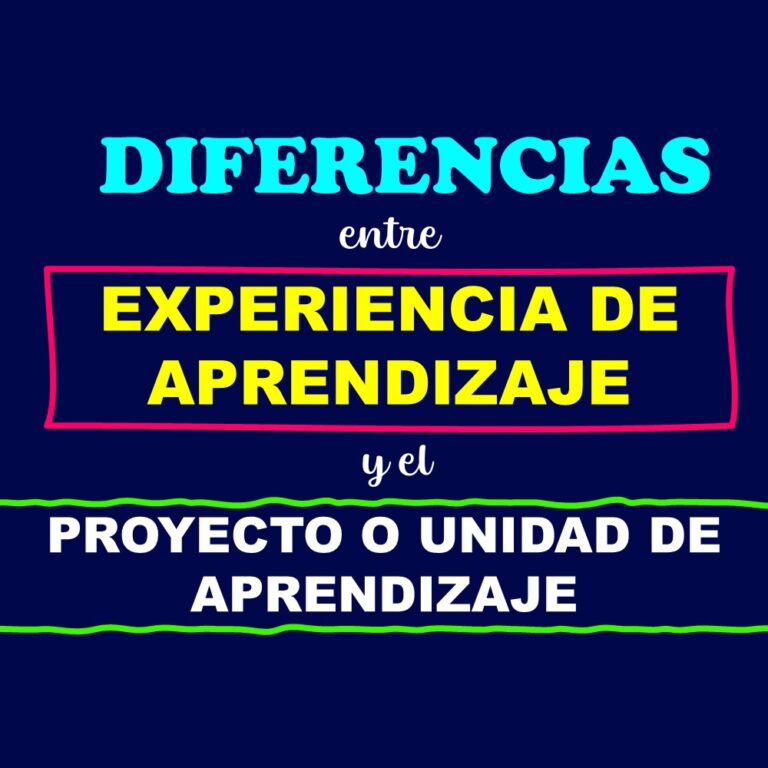 Cuál es la diferencia entre la experiencia de aprendizaje y los proyectos o unidades