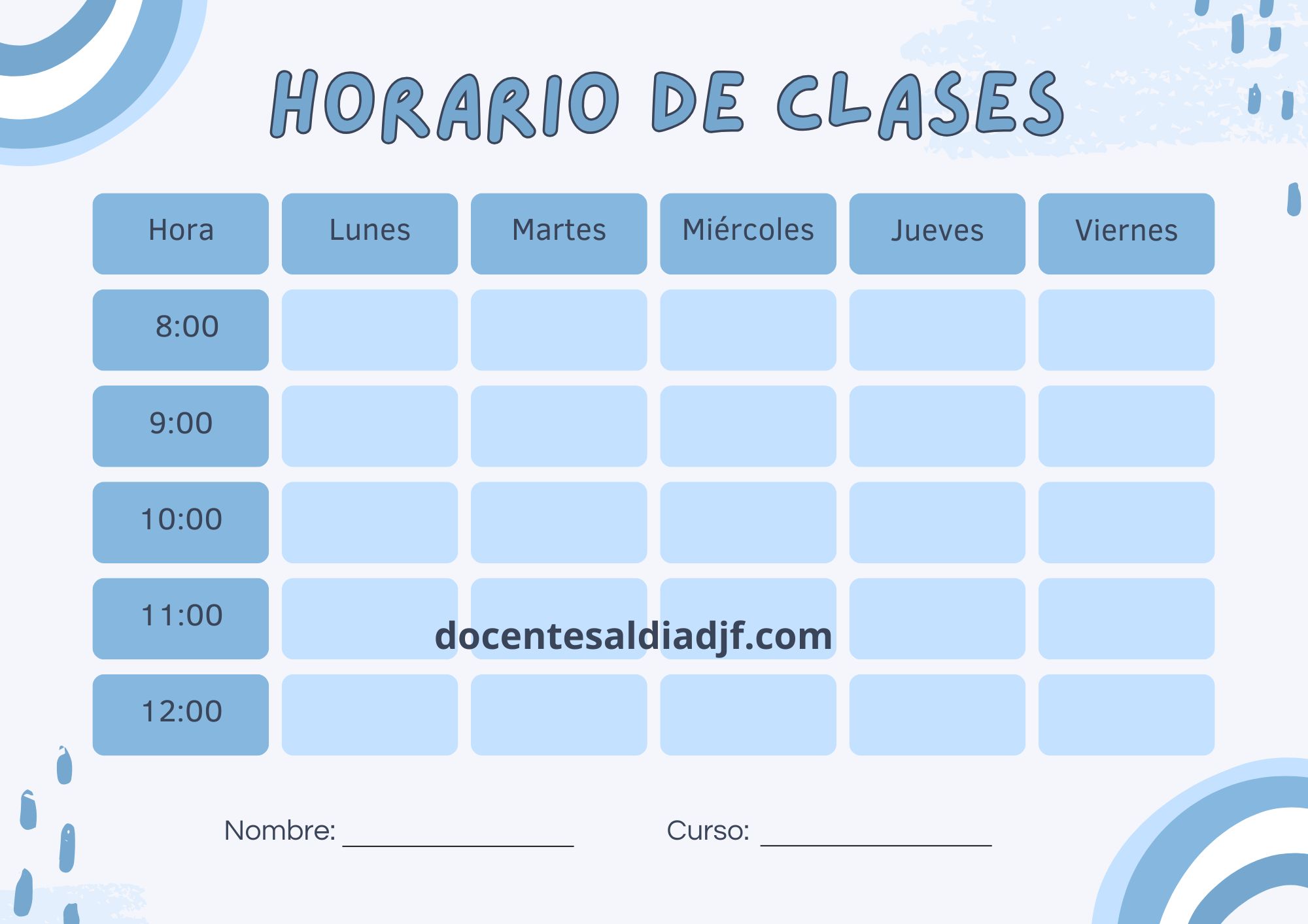 Horario escolar 2026