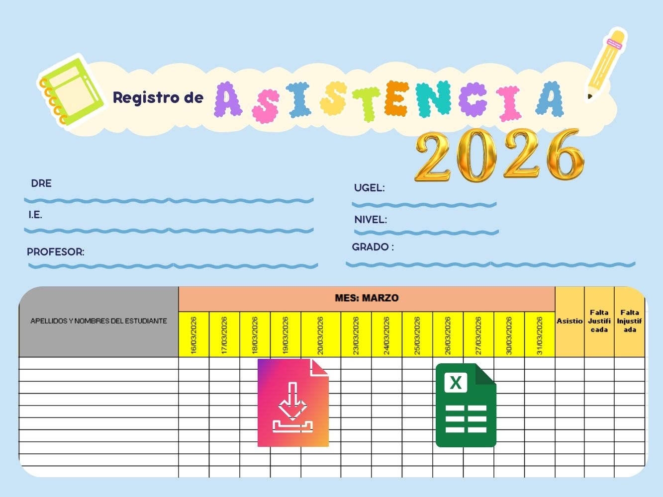 Registro de asistencia de estudiantes 2026